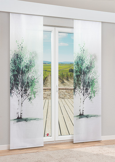 ArtikelbildLysel - Schiebegardine White Wood #1W in Grün