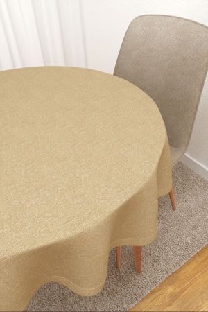 Tischdecke rund in beige