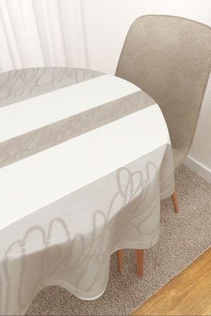 Tischdecke rund in beige