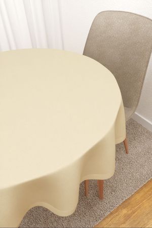 Tischdecke rund in Beige