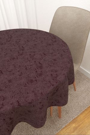 Tischdecke rund Lysel #2T Rosario in aubergine