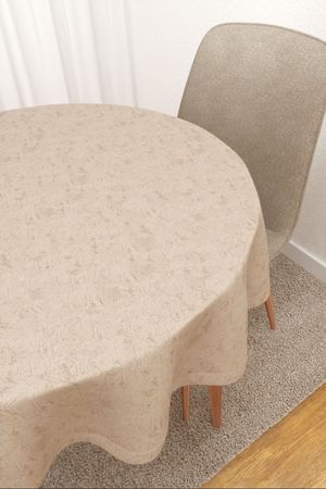 Tischdecke rund Lysel #2T Rosario in beige