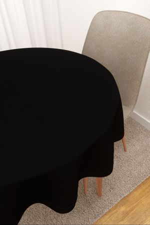 Tischdecke rund in Schwarz