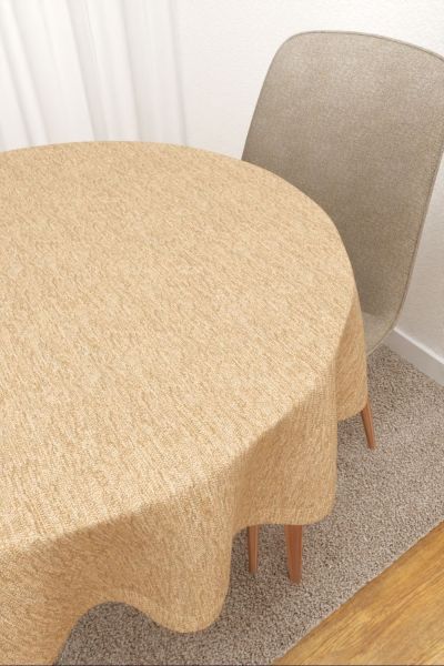 Tischdecke rund Lysel #2T Matomi in beige