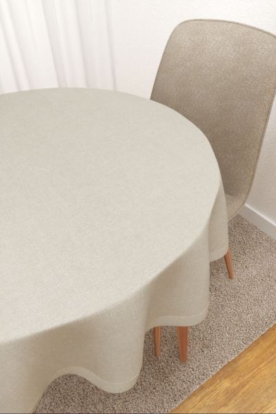 Tischdecke rund Lysel #2T Rabita in graubeige