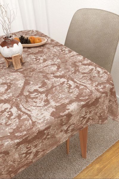 Tischdecke eckig Lysel #3J Carriso in rotbraun