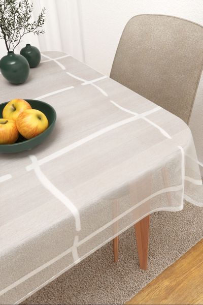 Tischdecke eckig Lysel #3J Ikkuna in reinwei