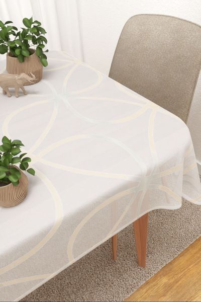 Tischdecke eckig Lysel #3J Jauhaa in sandfarben