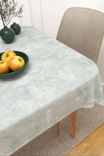 Tischdecke eckig Lysel #3J Karuna in blaugrau