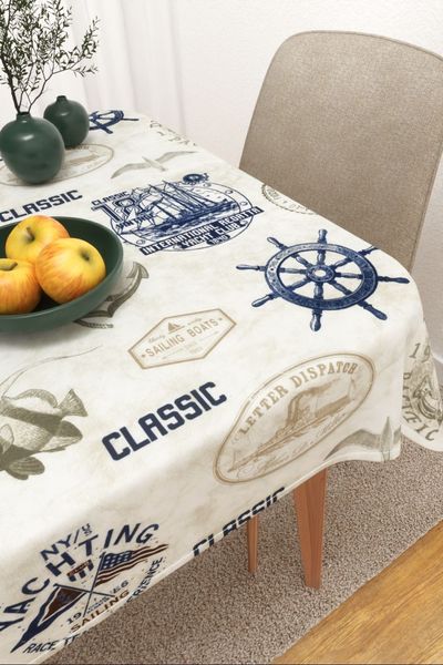 Tischdecke eckig Lysel #3J Karuna in dunkelblau