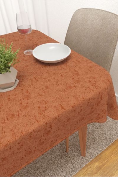 Tischdecke eckig Lysel #3J Rosario in orangebraun