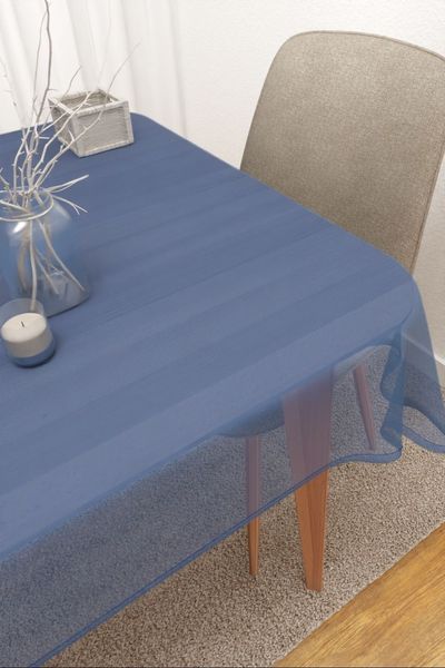 Tischdecke eckig Lysel #3J Satara in enzianblau