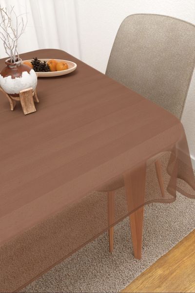 Tischdecke eckig Lysel #3J Satara in kastanienbraun