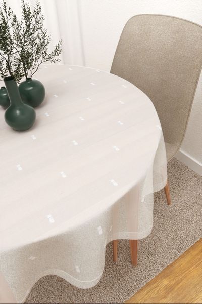 Tischdecke rund Lysel #3J Arcella in wei