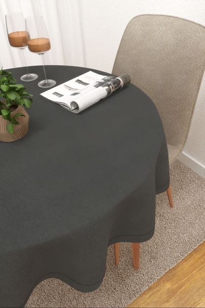 Tischdecke rund Lysel #3J Avanos in schwarz