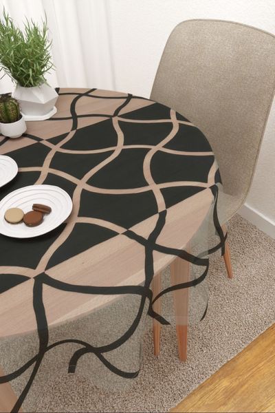 Tischdecke rund Lysel #3J Bollnt in graphitgrau