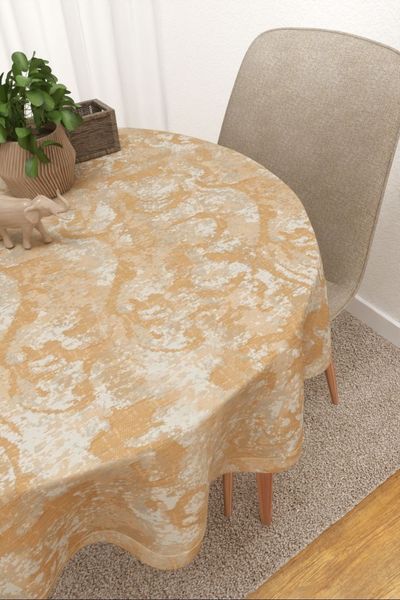 Tischdecke rund Lysel #3J Carriso in orange