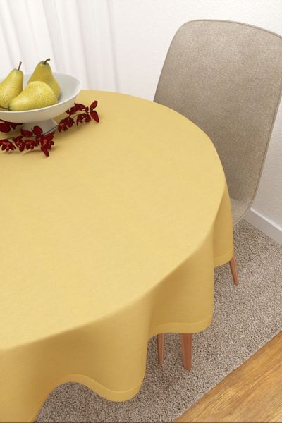 Tischdecke rund Lysel #3J Colmoa in blassgelb