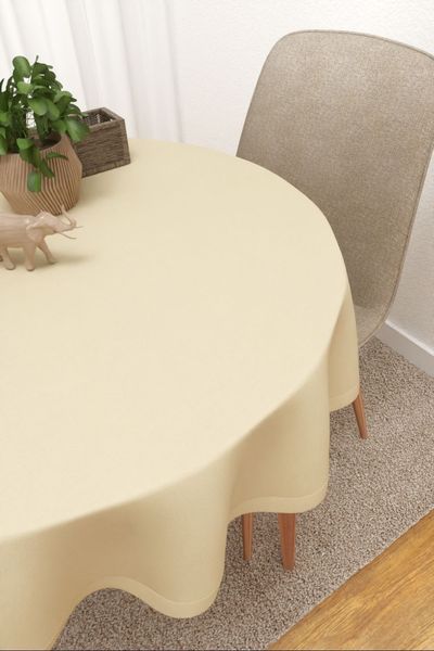 Tischdecke rund Lysel #3J Enna in beige