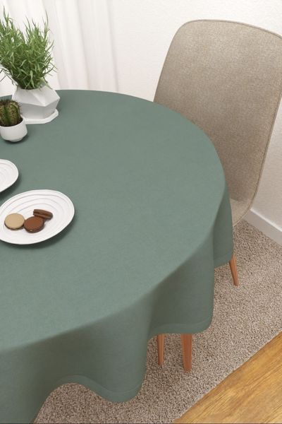 Tischdecke rund Lysel #3J Enna in mintgrn