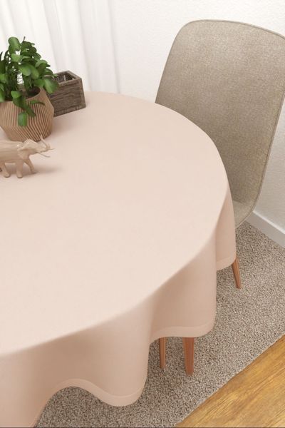 Tischdecke rund Lysel #3J Enna in zartrosa