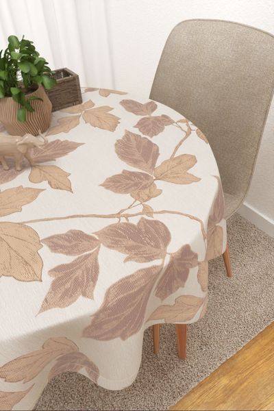 Tischdecke rund Lysel #3J Manigua in graubeige