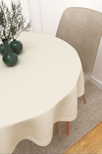 Tischdecke rund Lysel #3J Masiaca in cremewei