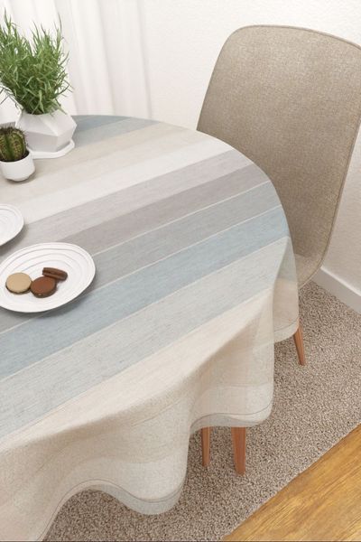 Tischdecke rund Lysel #3J Odisea in blaugrau