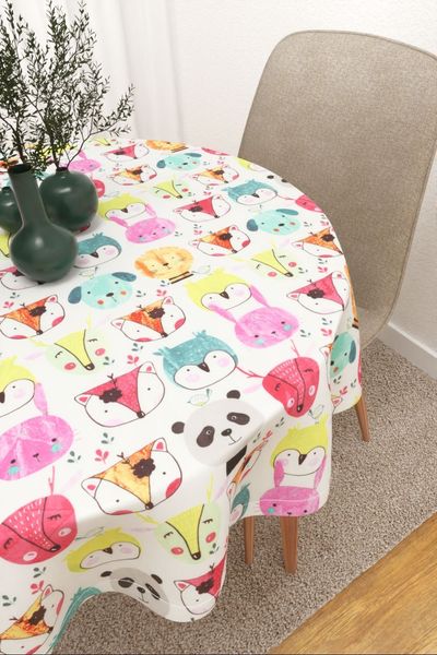 Tischdecke rund Lysel #3J Parola in wei