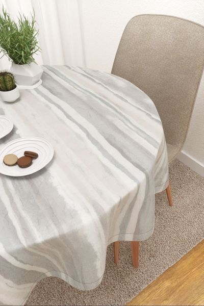 Tischdecke rund Lysel #3J Pintada in grau