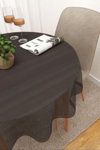 Tischdecke rund Lysel #3J Satara in anthrazit