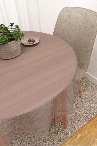 Tischdecke rund Lysel #3J Satara in graubraun