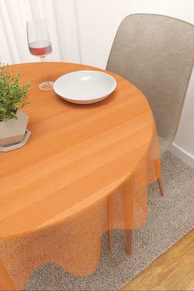 Tischdecke rund Lysel #3J Satara in orange