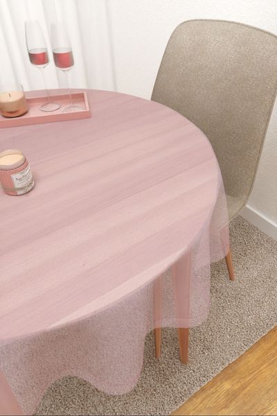 Tischdecke rund Lysel #3J Satara in pastellviolett