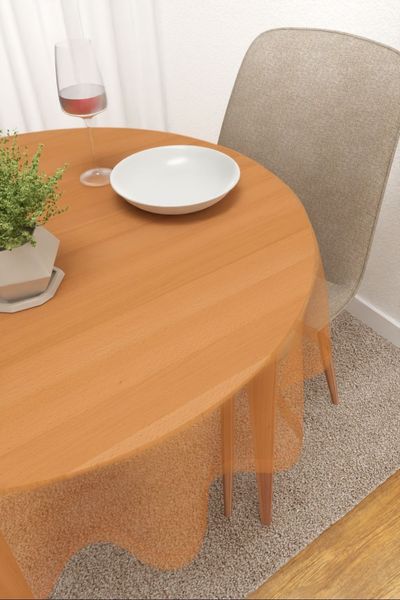 Tischdecke rund Lysel #3J Satara in rotorange