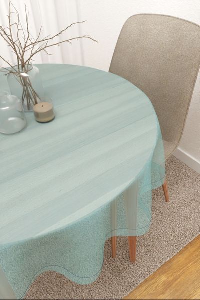 Tischdecke rund Lysel #3J Satara in trkis