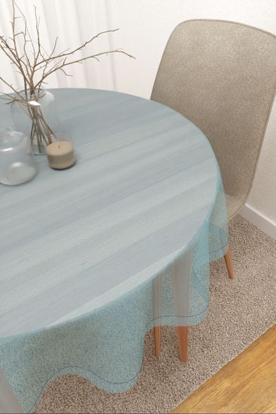 Tischdecke rund Lysel #3J Satara in wasserblau