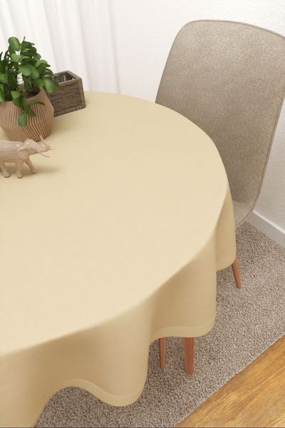 Tischdecke rund Lysel #3J Thermos in sand