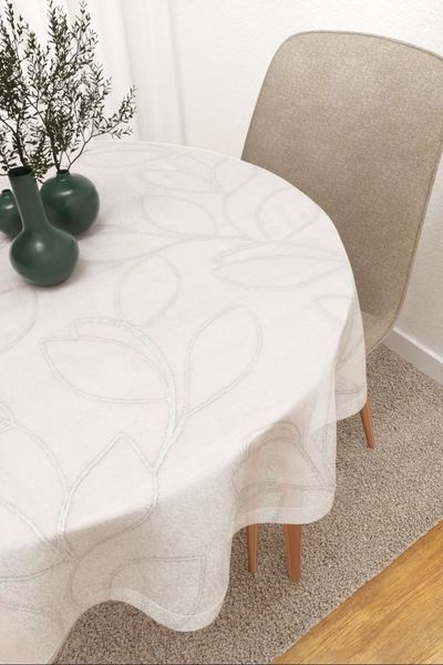 Tischdecke rund Lysel #3J Tichitt in Wei