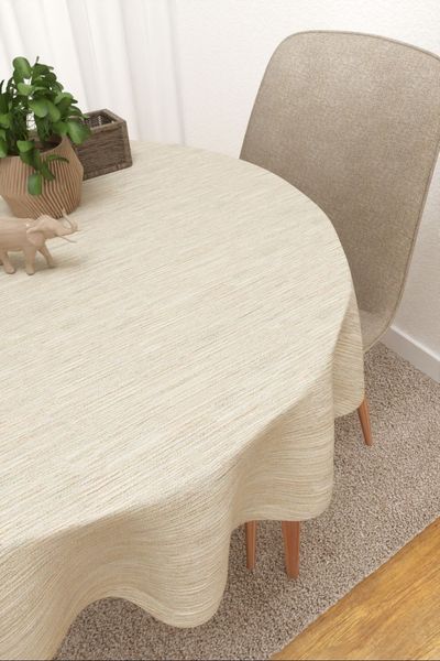 Tischdecke rund Lysel #3J Tinajera in beige