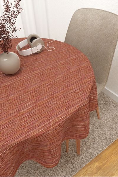 Tischdecke rund Lysel #3J Tinajera in rotorange