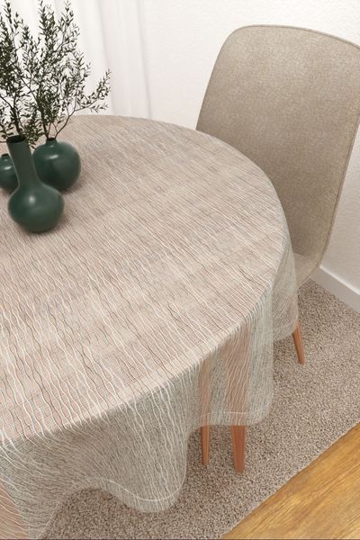 Tischdecke rund Lysel #3J Yasin in schwarz-wei