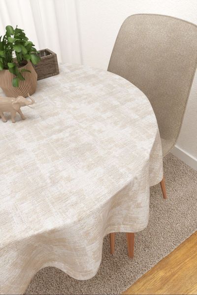 Tischdecke rund Lysel #3J Yecorato in beige