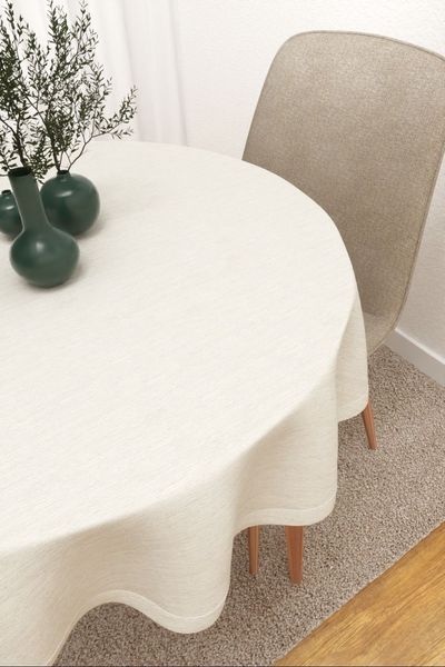 Tischdecke rund Lysel #3J Yecorato in wei
