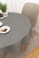 Tischdecke rund in grau