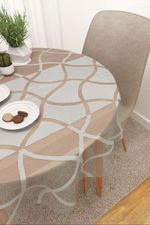 Tischdecke rund in Grau