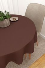 Tischdecke rund in braun