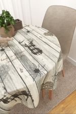 Tischdecke rund in Beige