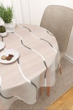 Tischdecke rund in grau