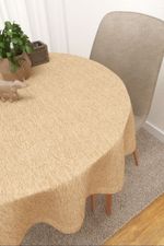 Tischdecke rund in beige